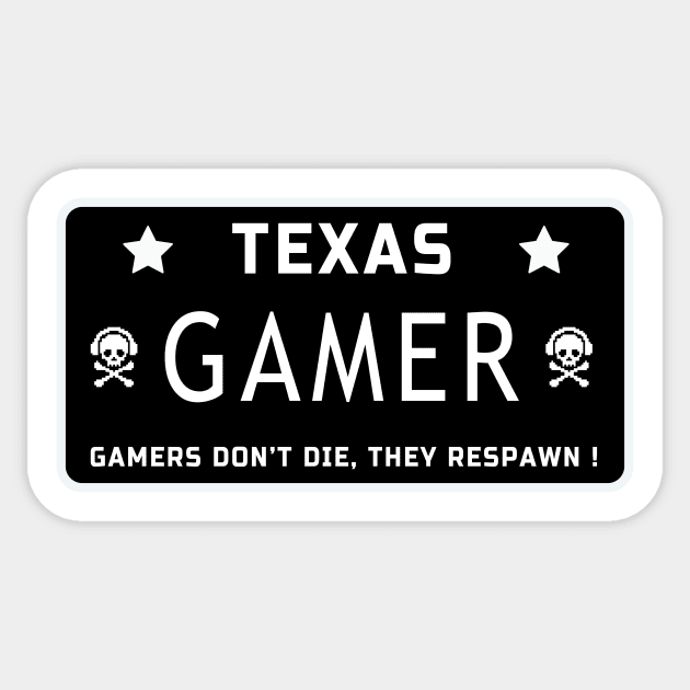 Gamer. Texas. Sticker by SGS